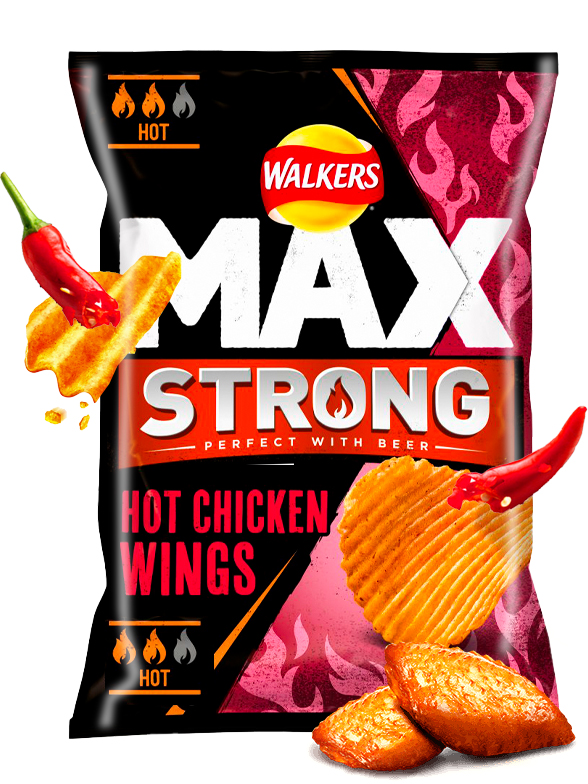 Patatas Fritas Onduladas Walkers MAX Lays Alitas Picantes HOT 50 grs. |  JaponShop