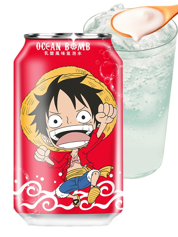 Refresco Clear Ocean Bomb Yogur | Edición One Piece | Luffy 330 ml.