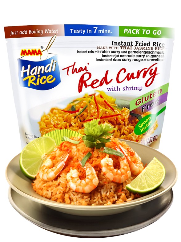 Arroz Jazmín Instantáneo Salteado con Gambas y Curry Rojo 80 grs.