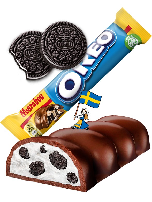 Chocolatina de Chocolate Sueco y Oreo | Marabou 37 grs.