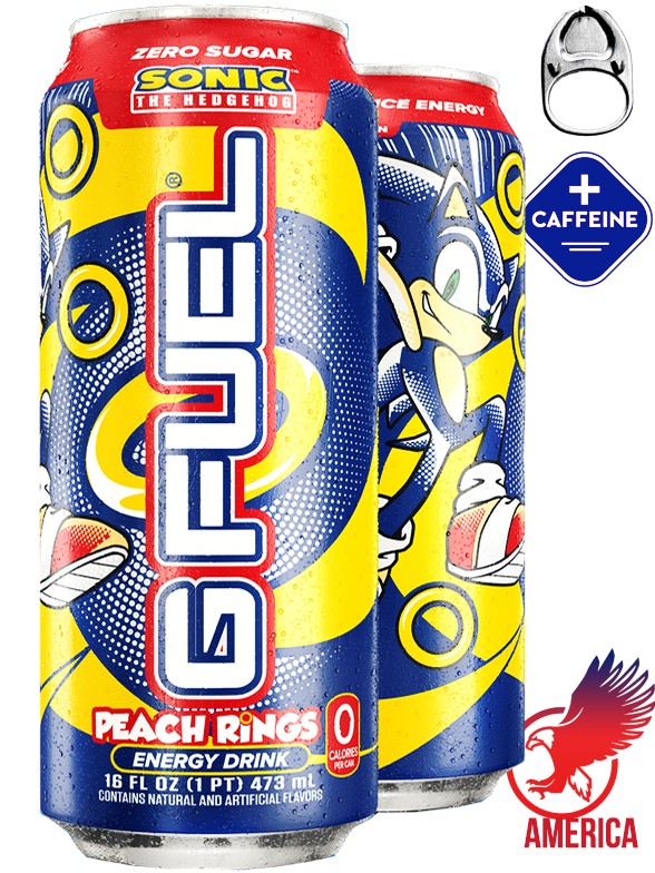 Bebida Energética G Fuel de Melocotón | Edición Limitada Sonic 473 ml.
