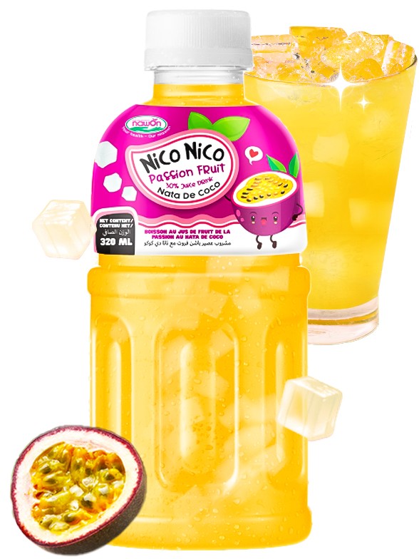 Bebida Nico Nico Mogu Fruta de la Pasión Toppings Jelly | + 30 Zumo | 320 ml.