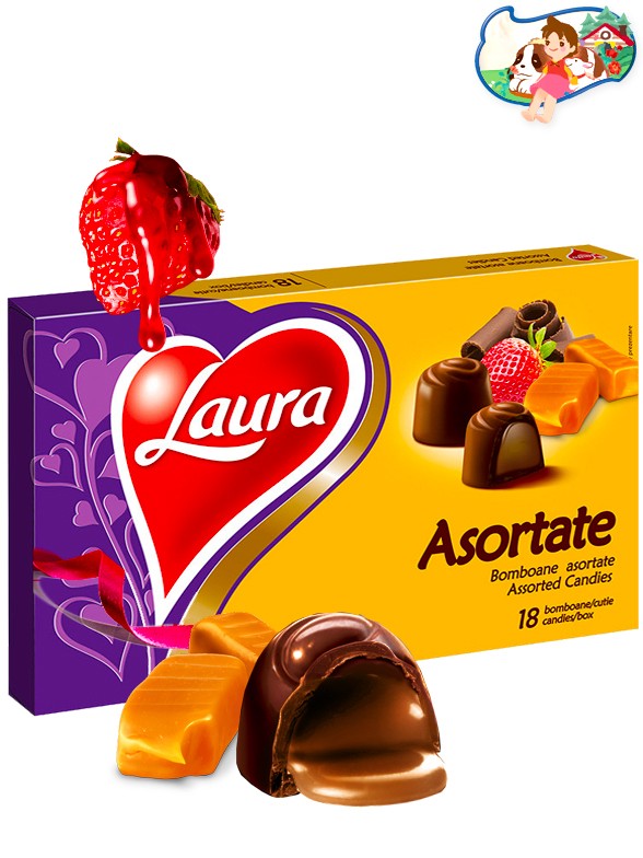 Surtido Bombones de Chocolate | Fresa Nata | Cacao Caramelo | 18 Unidades