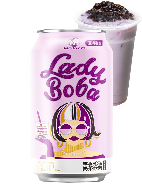 Bubble Tea Lady Boba Taro 315ml Madam Hong - Empório Daruma