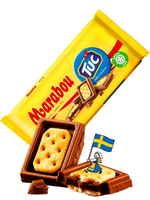 Chocolate Sueco Marabou con relleno de Tuc 87 grs.