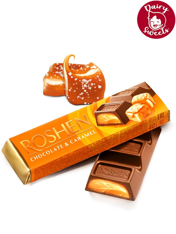 Chocolatina Roshen con Caramelo Salty | Dairy Sweets 30 grs.