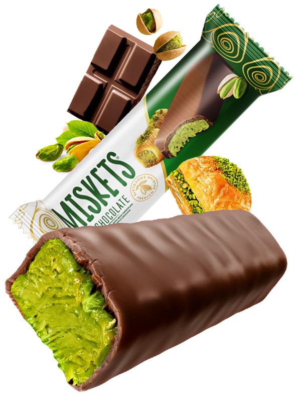 Chocolatina Dubai de Kataifi y Pistacho | Miskets | TOP VENTAS 25g.