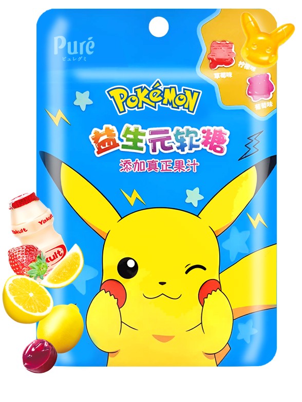 Chuches de Frutas con Probióticos | 3 Diseños Pokémon 75 grs.