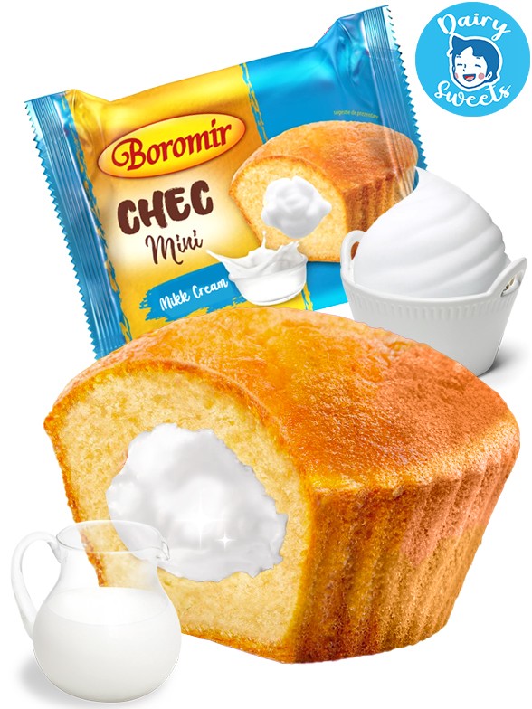 Pastelito Muffin relleno de Choco Blanco a la Leche | Dairy Sweets 50 grs.