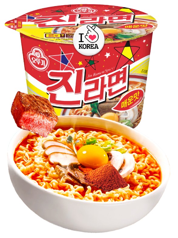 Fideos Ramen Coreanos Jin Ramyun Red Bowl | Picante 110g.