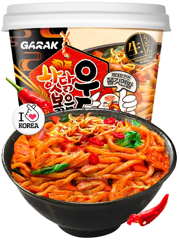 Fideos Udon Frescos Coreanos de Pollo Picante Bowl | Garak 215 grs.