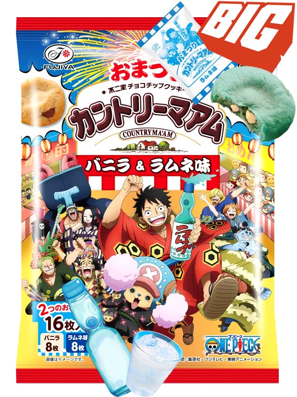 Cookies de Vainilla con Chocolate y Refresco Ramune | One Piece 160 grs.