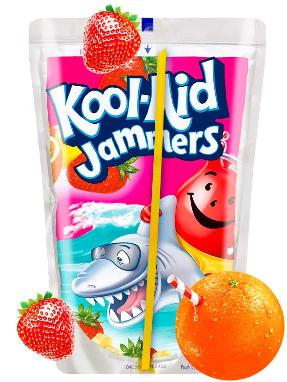 Bebida de Fresa y Naranja | Kool-Aid Jammers Sharkleberry 177 ml.