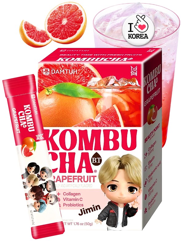 Kombucha Instantáneo Pomelo | BTS Tiny Tan | 10 por. | Diseños Aleatorios | 50 grs.