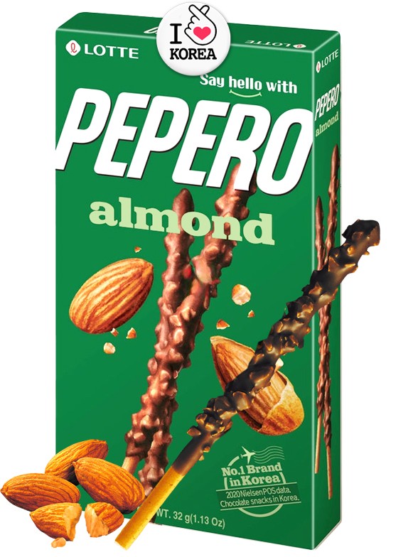 Pepero Lotte Chocolate y Almendras | 32 grs.