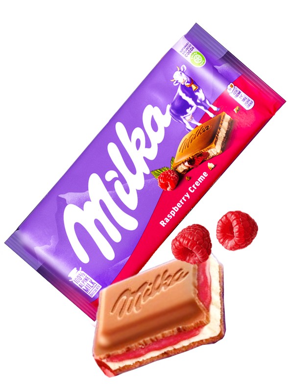 Chocolate Milka con Leche de Nata y Frambuesa 100 grs.