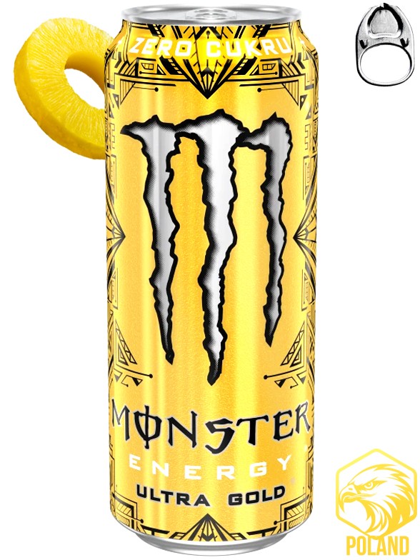 Bebida Energética Monster ZERO Ultra GOLD | Edición Polaca 500 ml.