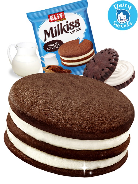 Pastelito Milkiss de Cookie Cacao y Nata | Dairy Sweets 42 grs.