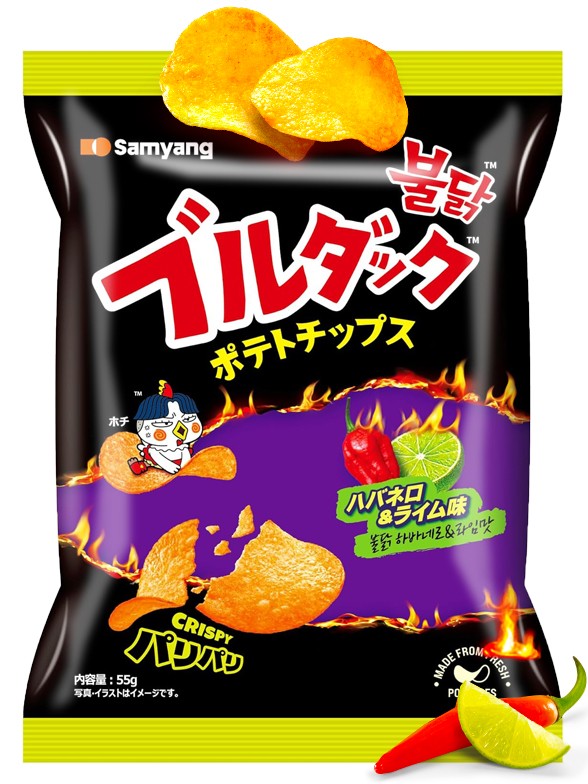 Patatas Chips Buldak Habanero Lima | Xtra Hot | Edic. Japonesa 55g.