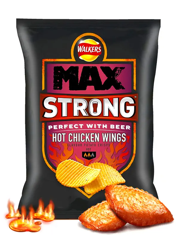 Patatas Fritas Onduladas Walkers MAX Lays Alitas de Pollo HOT 75 grs |  JaponShop