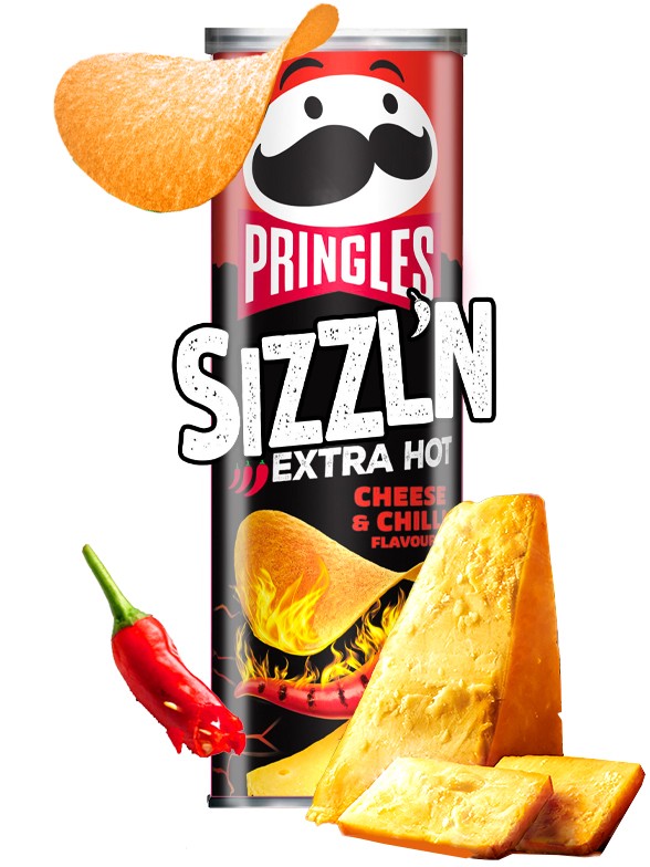 Pringles Sizzl'n Extra Hot Chili y Queso 180 grs. | Muy Picante | JaponShop