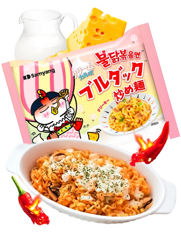 Fideos Ramen Coreano Carbonara HOT Chicken | Buldak | Bag 140 grs. | Edición Japonesa