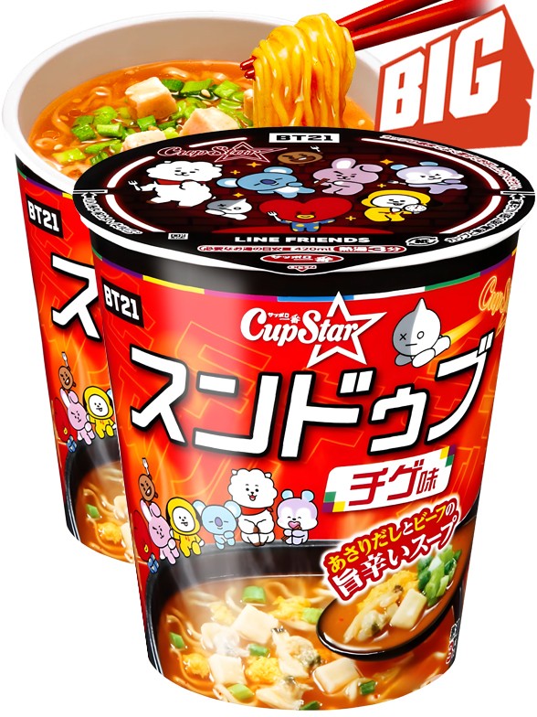 Fideos Ramen Picante Sundubu Jjigae | Receta Coreana | Edición BT21 | Big Cup 92 grs.