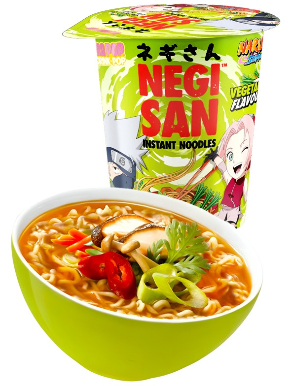 Fideos Ramen Cup Naruto de Veggie HOT | Negi San 65 grs.