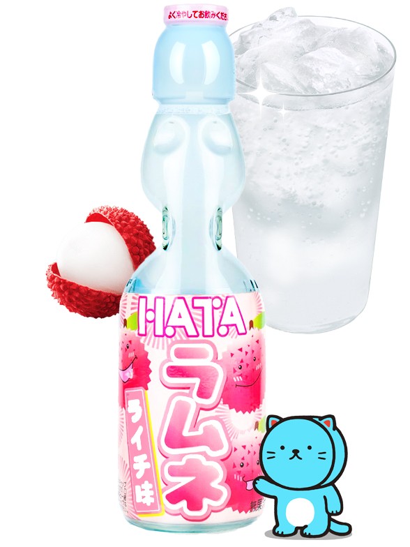 Soda Ramune Sabor Lichi  | Matsuri Kawaii Hata 200 ml.