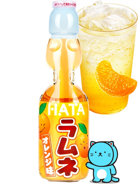 Soda Ramune de Naranja | Hata 200 ml.