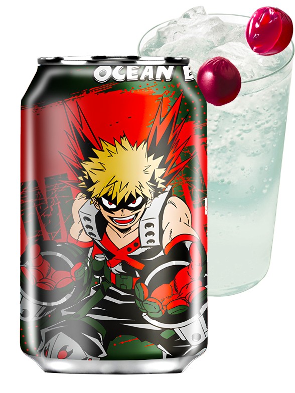 Refresco Clear Ocean Bomb Uva | Edición My Hero Academia | Katsuki 330 ml.