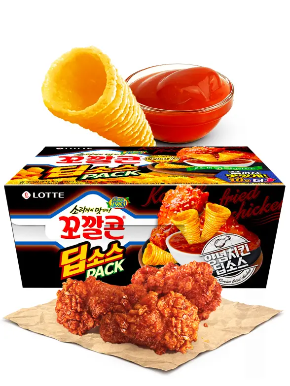 Caja Dipeo Snack Coreano 3D & Salsa de Pollo Frito Coreano Picante | Lotte  52 grs. | JaponShop