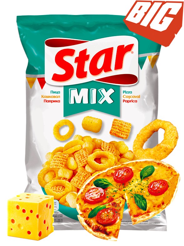 Snack Mix de Pizza, Queso y Paprika | Star Pepsi 90g.