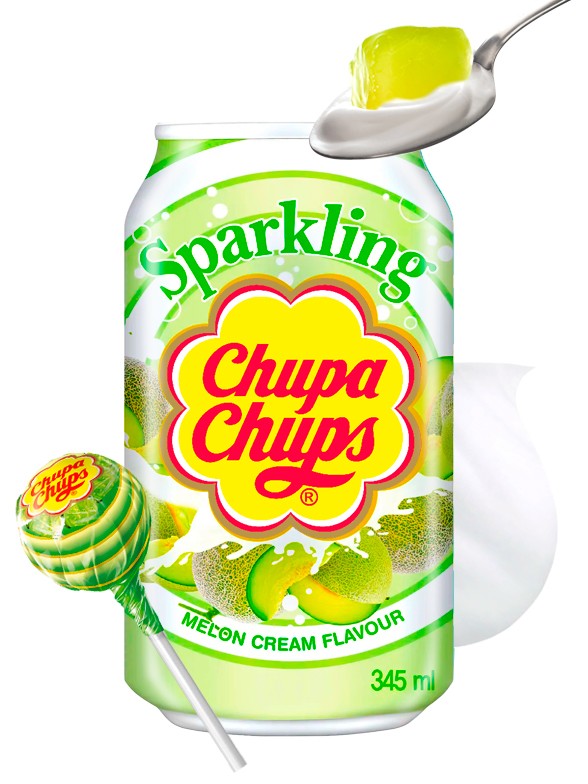 Refresco Coreano Sabor Chupa Chups Melon Cream 345 ml.