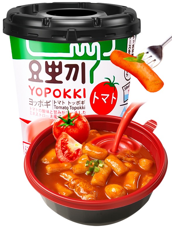 Topokki Coreanos Instantáneos con Tomate | Yopokki 120g.