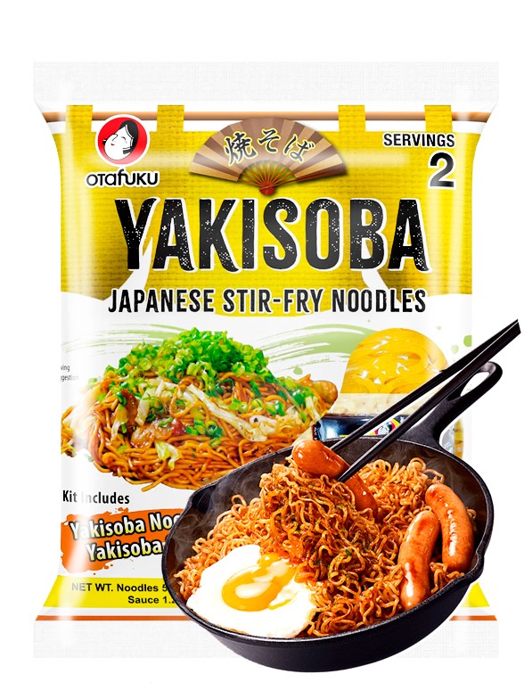 Fideos Yakisoba Frescos  con Salsa Otafuku | 2 Raciones | 370 grs.