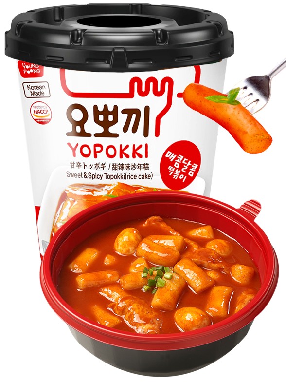 Yopokki | Mochis Coreanos Topokki Instantáneos con Salsa 140 grs.