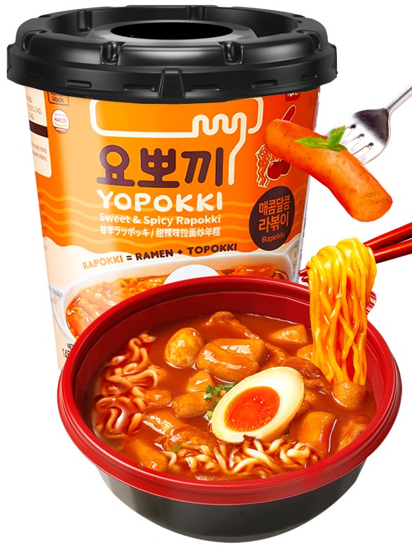 Yopokki | Ramen y Topokki Instantáneos con Salsa Dulce & Spicy 145 grs.