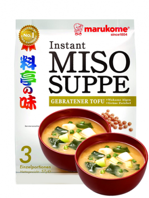 Sopa Instantánea de Miso Marukome y Tofu Frito Wakame | 3 Raciones
