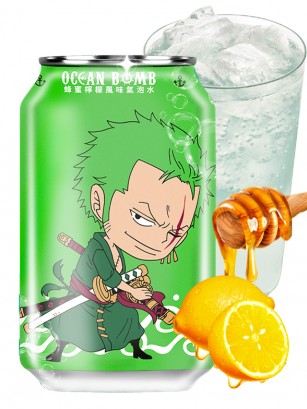 Refresco Clear Ocean Bomb Miel y Limón | Edición One Piece | Zoro 330 ml.