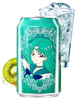 Agua Soda Sabor Kiwi | Ocean Bomb Edición Sailor Moon | Neptuno 330 ml.