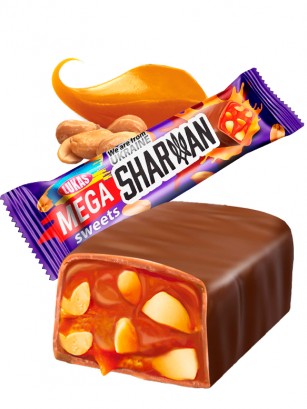 Barrita de de Chocolate con Cacahuetes y Caramelo | Mega Sharzan 40 grs.