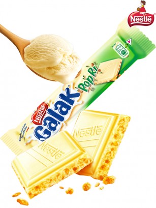 Chocolatina de Choco Blanco Vainilla y Toppings Crujientes | Nestle Galak 40 grs.