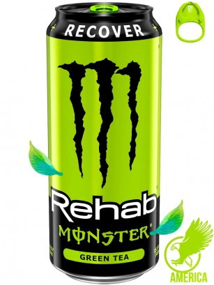 Bebida Energética Monster Rehab Recover Green Tea | Anilla Verde | USA 458 ml.