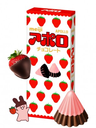 Bombones Chocolate y Fresas Batidas | Meiji Apollo 46 grs.