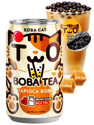 Bebida Bubble Milk Tea de Azúcar Moreno | Boba Cat 315 ml.