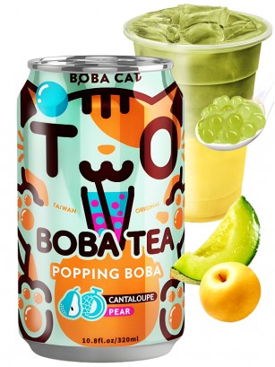 Bebida Bubble Tea de Melón y Pera | Boba Cat 320 ml.