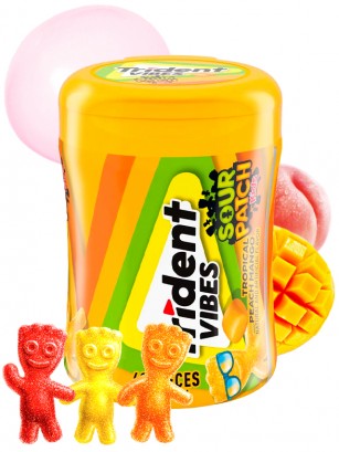 Chicles Trident Vibes Sour Patch Tropical Peach Mango 100 grs.