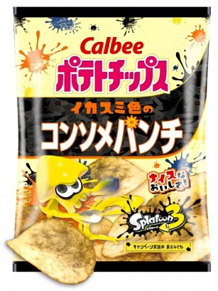 Patatas Chips de Consomé con Tinta de Calamar | Splatoon 3 | 56 grs