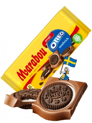 Chocolate Marabou Sueco con relleno de galleta Oreo 92 grs.